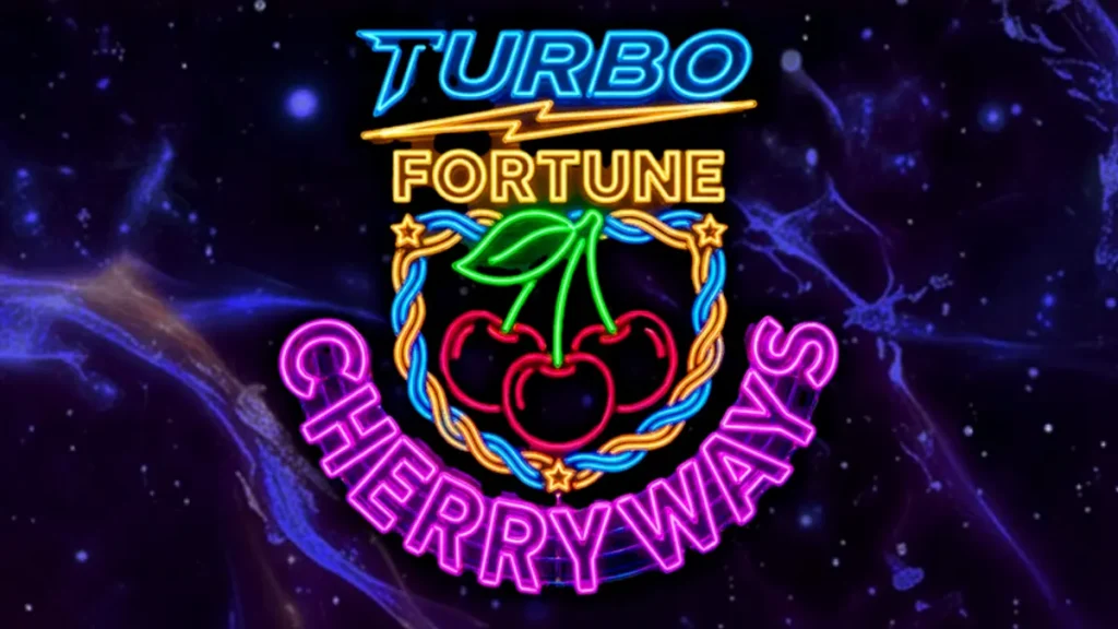 Tampilan visual neon dan futuristik dari slot Turbo Fortune Cherryways