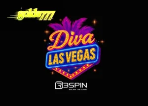 Tampilan antarmuka slot Diva Las Vegas dengan nuansa neon dan simbol mewah