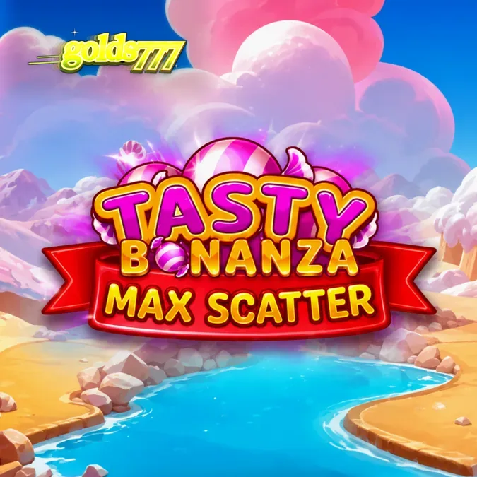 Tampilan visual slot Tasty Bonanza Max Scatter dengan simbol permen yang cerah